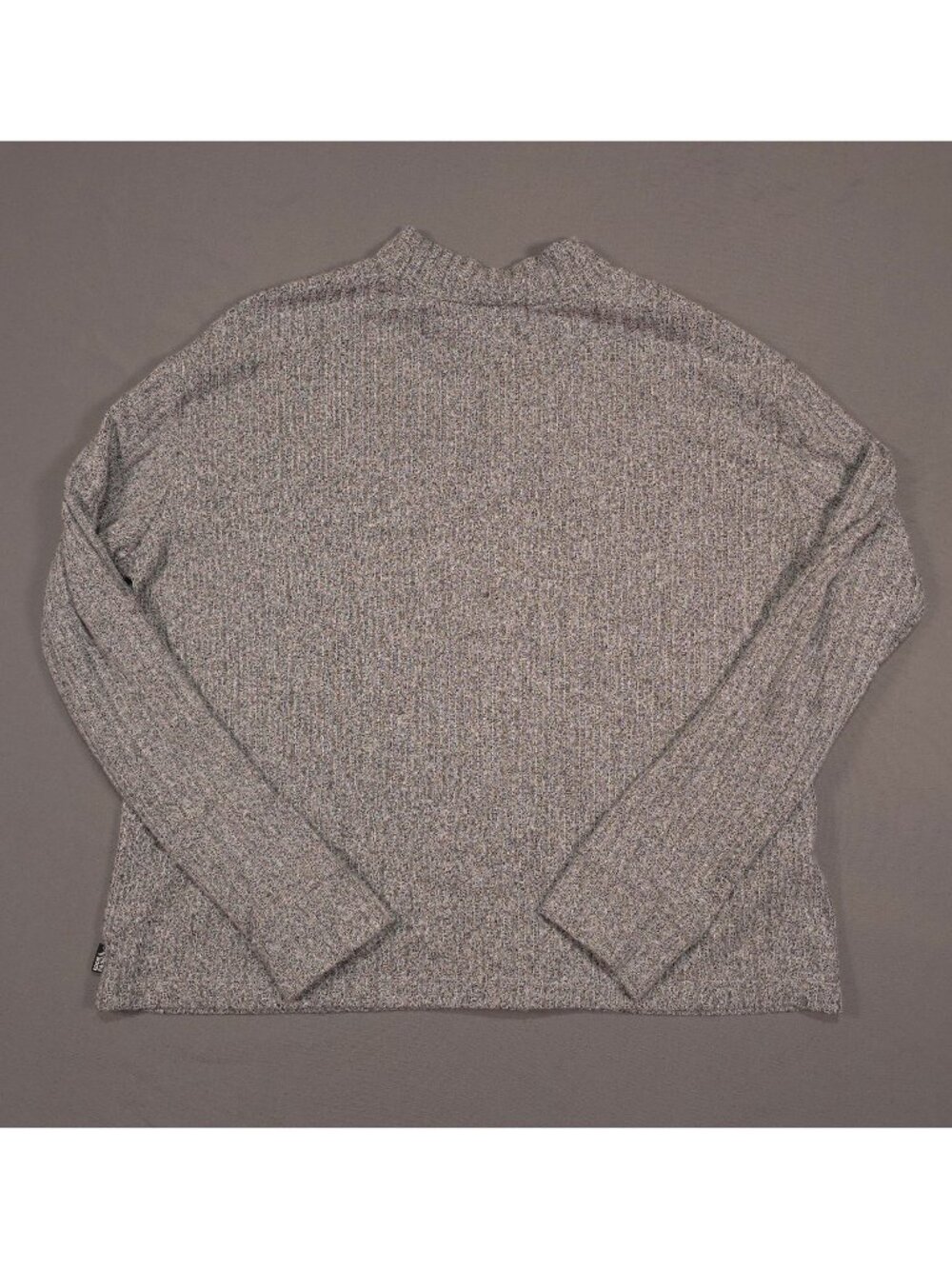 Eddie Bauer Women's S Gray Brushed Mock Neck Ribbed Stretch Sweater - Picture 2 of 10